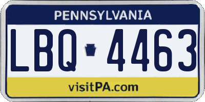 PA license plate LBQ4463