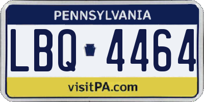 PA license plate LBQ4464
