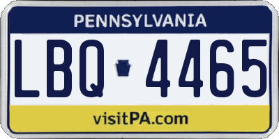 PA license plate LBQ4465