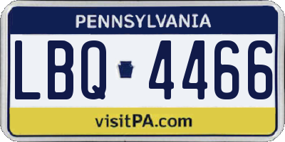 PA license plate LBQ4466
