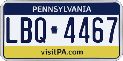 PA license plate LBQ4467