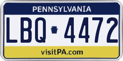 PA license plate LBQ4472