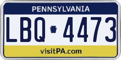 PA license plate LBQ4473