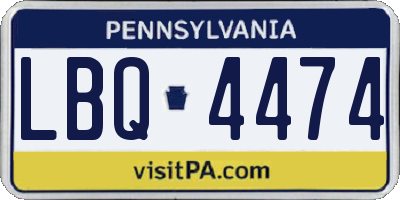 PA license plate LBQ4474