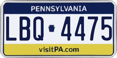 PA license plate LBQ4475