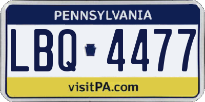 PA license plate LBQ4477