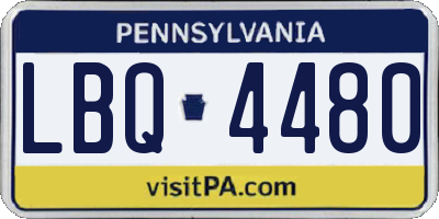 PA license plate LBQ4480