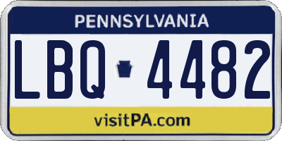 PA license plate LBQ4482