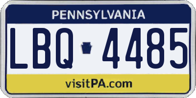 PA license plate LBQ4485