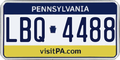 PA license plate LBQ4488