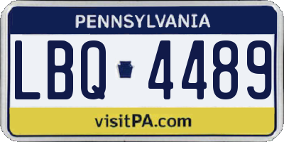PA license plate LBQ4489