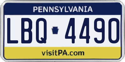 PA license plate LBQ4490