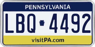 PA license plate LBQ4492