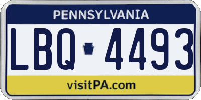 PA license plate LBQ4493