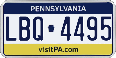 PA license plate LBQ4495