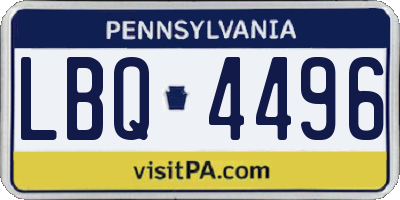 PA license plate LBQ4496