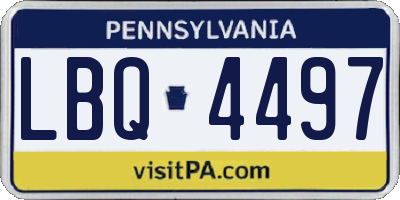 PA license plate LBQ4497