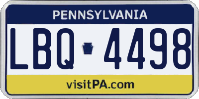 PA license plate LBQ4498