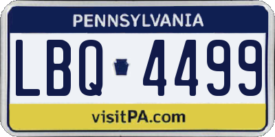 PA license plate LBQ4499
