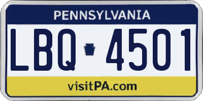 PA license plate LBQ4501