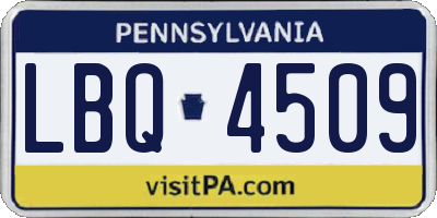 PA license plate LBQ4509