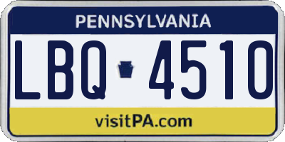 PA license plate LBQ4510