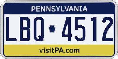 PA license plate LBQ4512