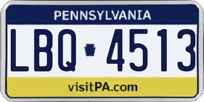 PA license plate LBQ4513