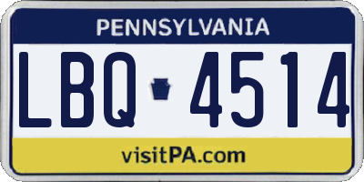 PA license plate LBQ4514