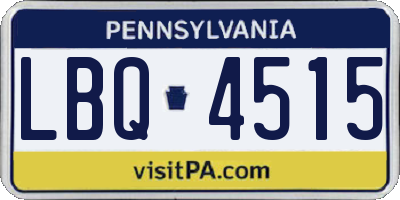 PA license plate LBQ4515
