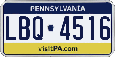 PA license plate LBQ4516