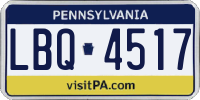 PA license plate LBQ4517
