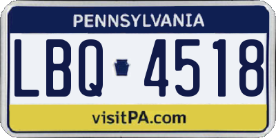 PA license plate LBQ4518