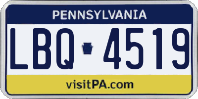 PA license plate LBQ4519