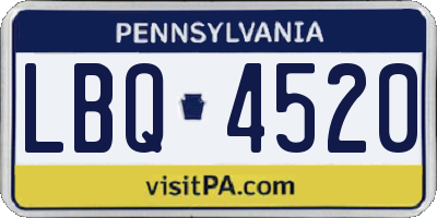 PA license plate LBQ4520