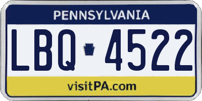 PA license plate LBQ4522