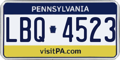 PA license plate LBQ4523
