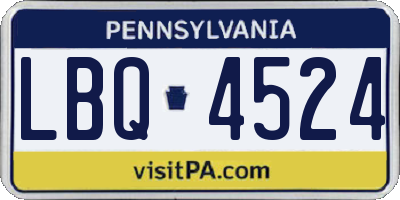 PA license plate LBQ4524