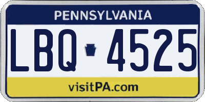 PA license plate LBQ4525
