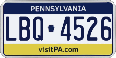 PA license plate LBQ4526