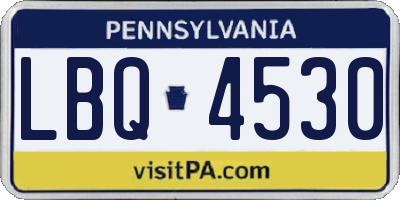 PA license plate LBQ4530