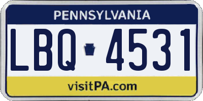 PA license plate LBQ4531