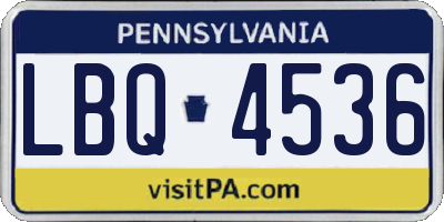 PA license plate LBQ4536
