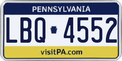 PA license plate LBQ4552