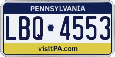 PA license plate LBQ4553