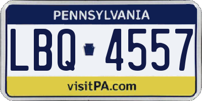 PA license plate LBQ4557