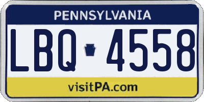 PA license plate LBQ4558