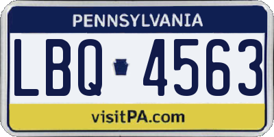 PA license plate LBQ4563