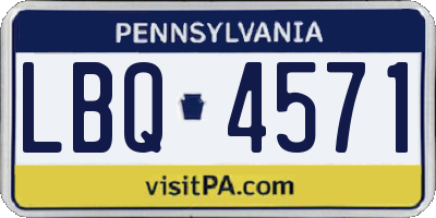 PA license plate LBQ4571