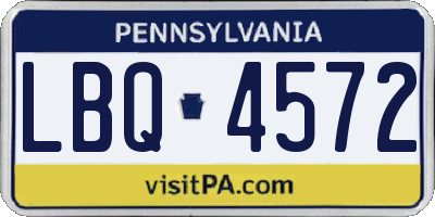 PA license plate LBQ4572